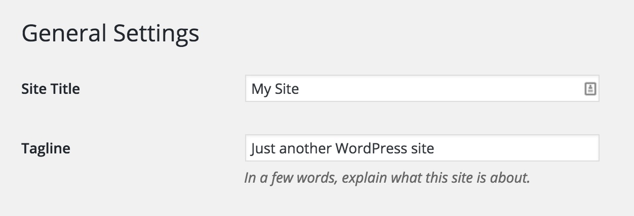 Setting a Site Title and Tagline in WordPress